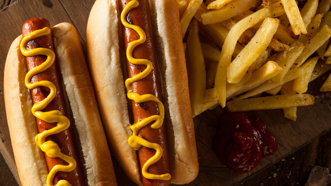 hot dog with fries