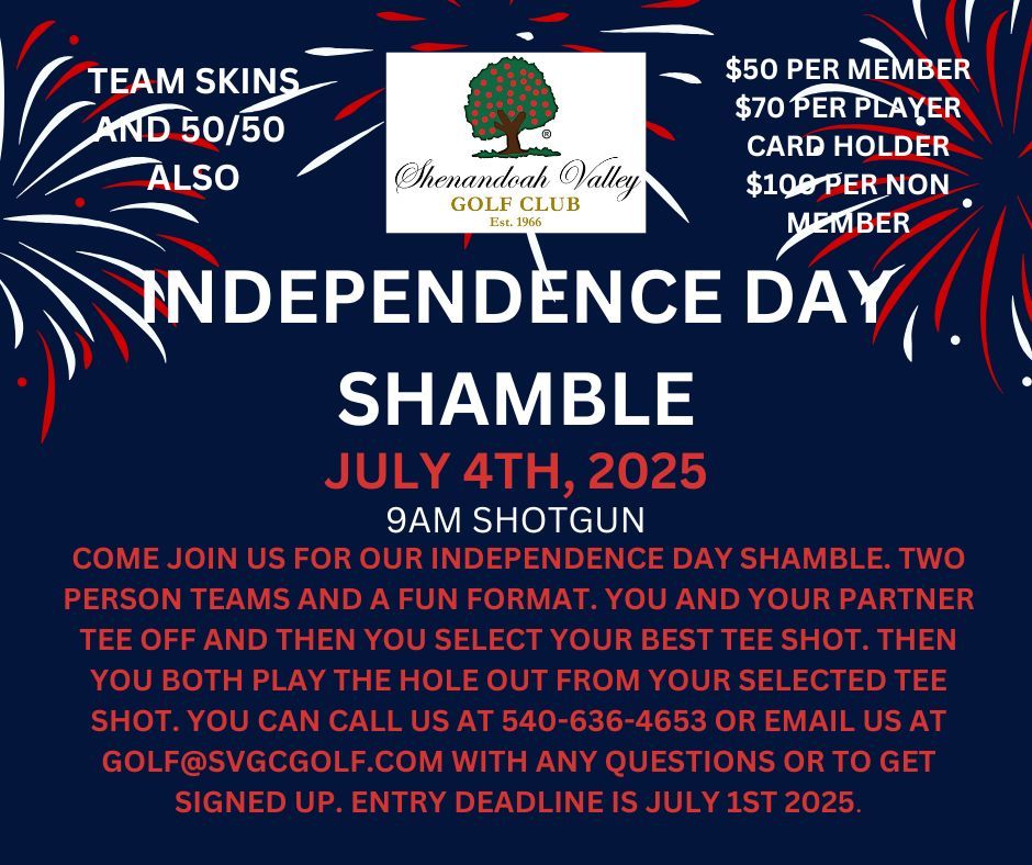 Shmble Independence Day Shamble - Shenandoah Valley Golf Club