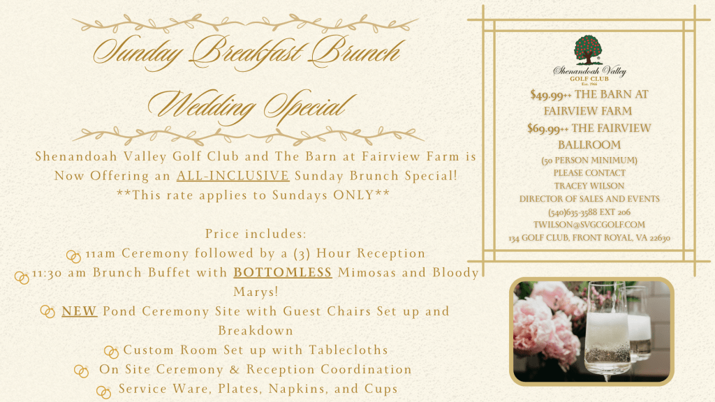 Sunday Breakfast Brunch Wedding Special