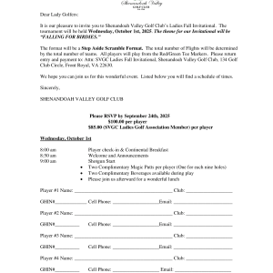 Public: Ladies Fall Invitational