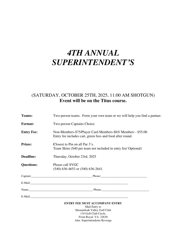 4th Annual Superintendent’s Revenge