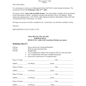 SVGC Ladies Spring Invitational