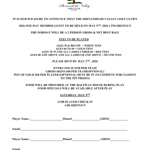 SVGC One Day Member Guest